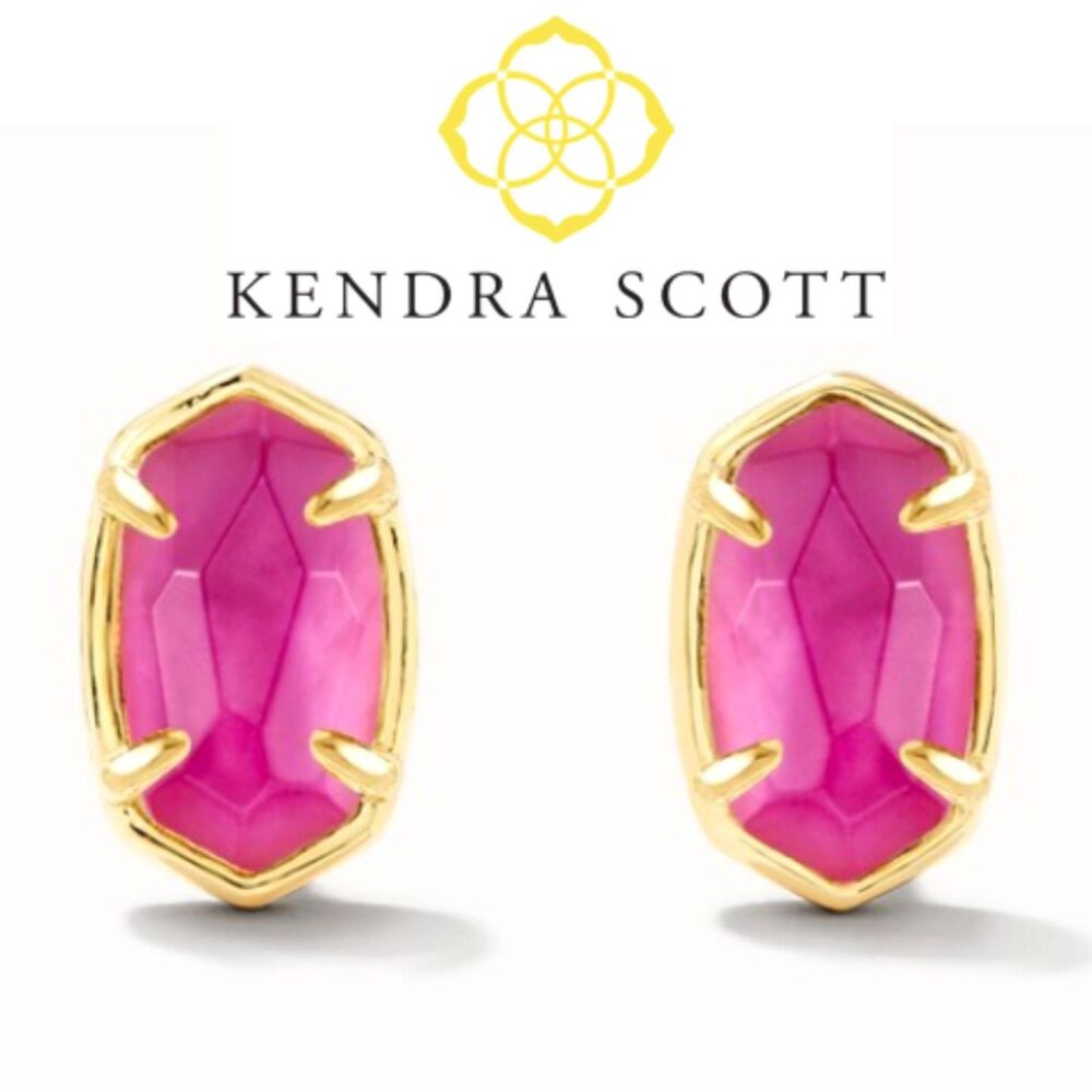 NWOT Kendra Scott Emilie Azalea Illusion Gold Stud Earrings